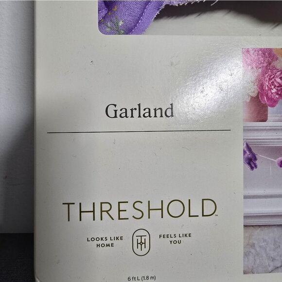 Threshold Easter Bunny Fabric & Pom Pom Garland Holiday Home Decor 6ft - Picture 3 of 7